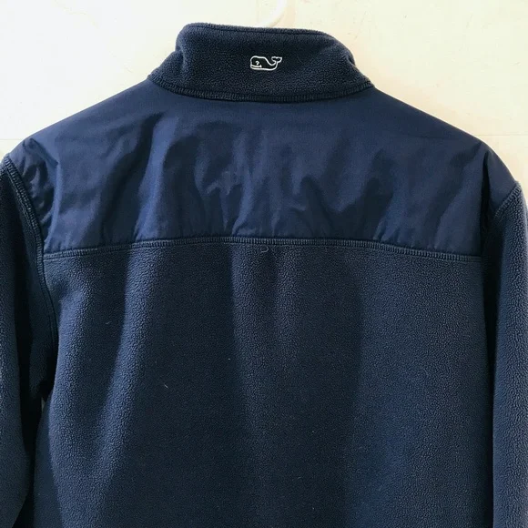 VINEYARD VINES 3/4 Zip Fleece in Navy Blue with Whale - Picture 6 of 8